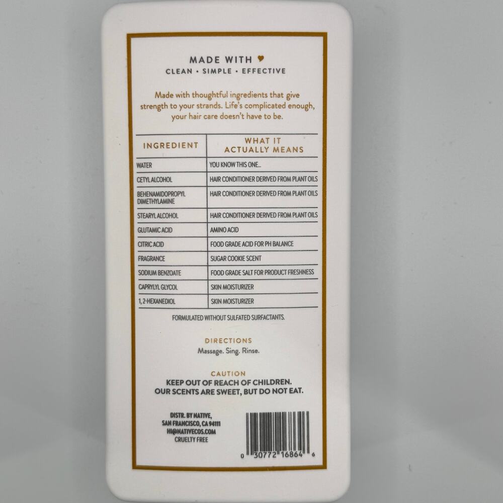New Holiday NATIVE Hair Care Sugar Cookie Strengthening Conditioner - Picture 4 of 4